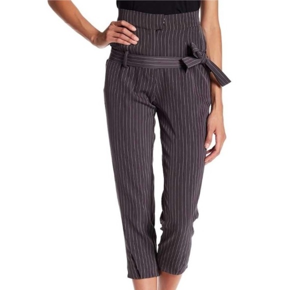TOV Striped High Waisted Pants, Grey, Size 42, EUC - Picture 3 of 11